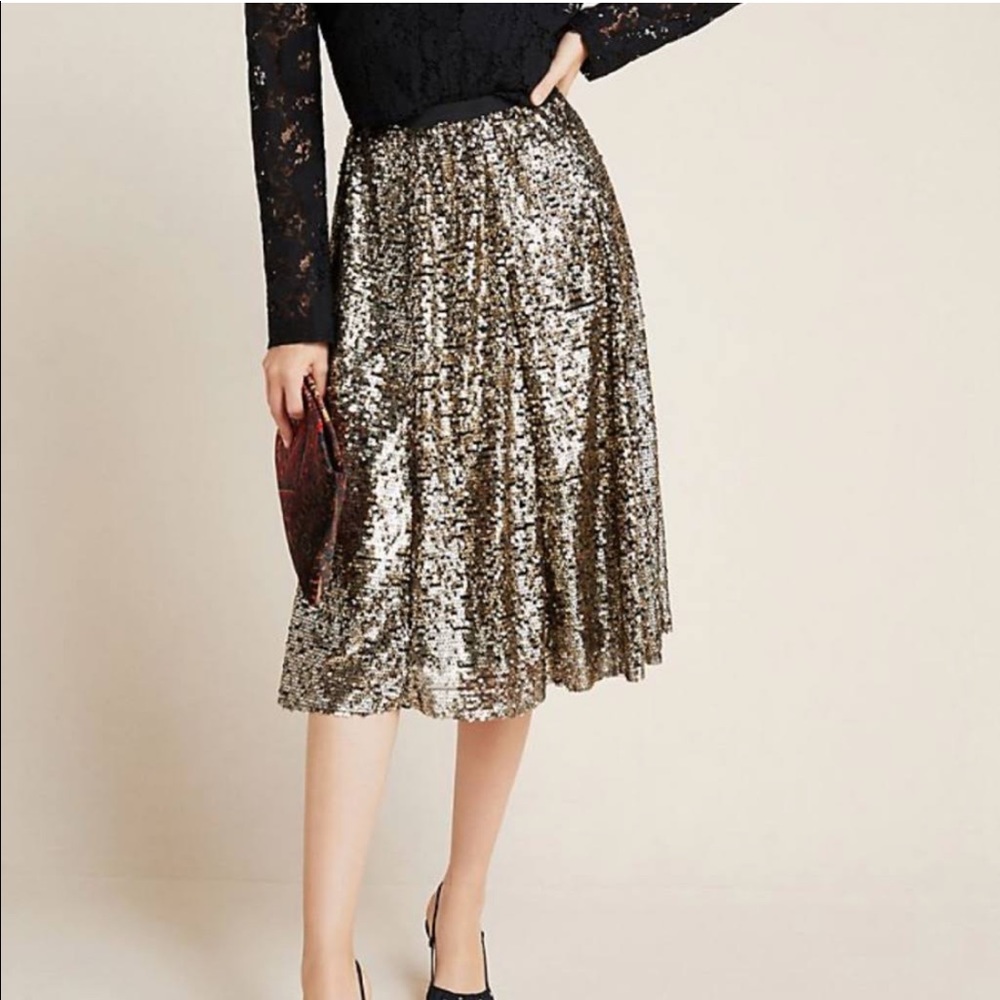 BEAUTIFUL Anthropologie Orleans sequined skirt! NWT!